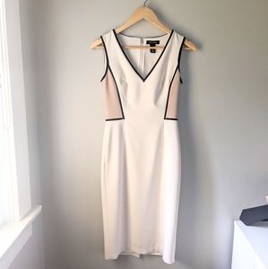 WHBM Beige Color Block Dress
